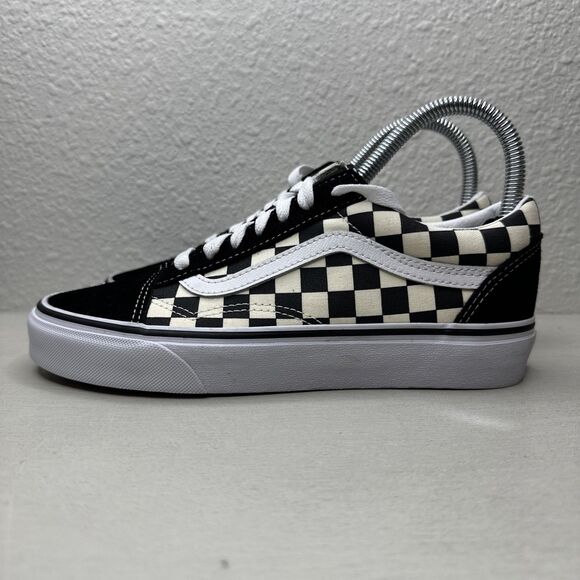 Vans Old Skool Black & White Checkerboard Skate Shoes - Picture 2 of 7